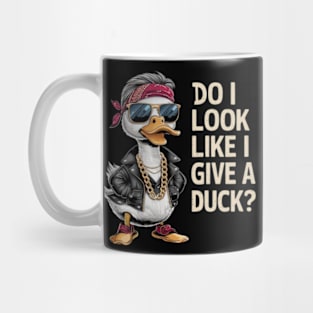 A hilarious and vibrant vintage-inspired illustration of an adorable a fashionable hipster duck. (3) Mug